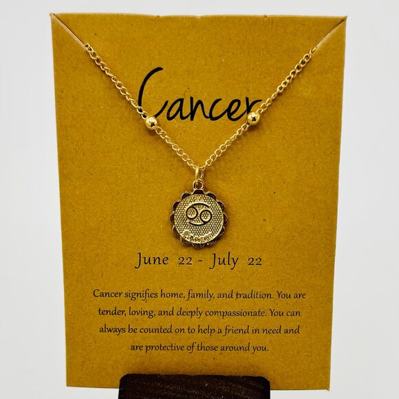 Gold Cancer Necklace - NWT - Picture 1 of 1
